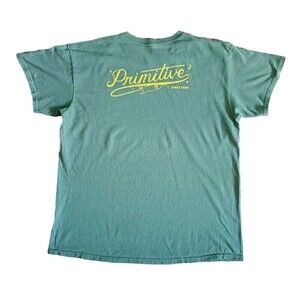 Primitive Apparel T-Shirt Men's Size Large Green Double Sided Graphic